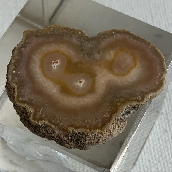 Stalactite Slice Polished Crystal Display Specimen Las Torres Mine Uruguay 1.4” - Picture 2 of 8